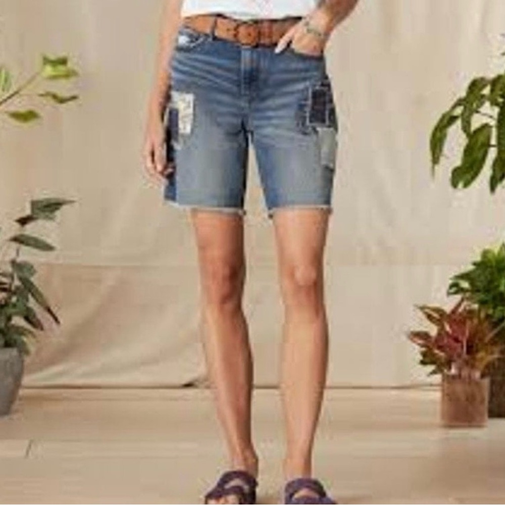 Driftwood Patched Up Bermuda Denim Shorts Size 29 NWT Boho Size 8